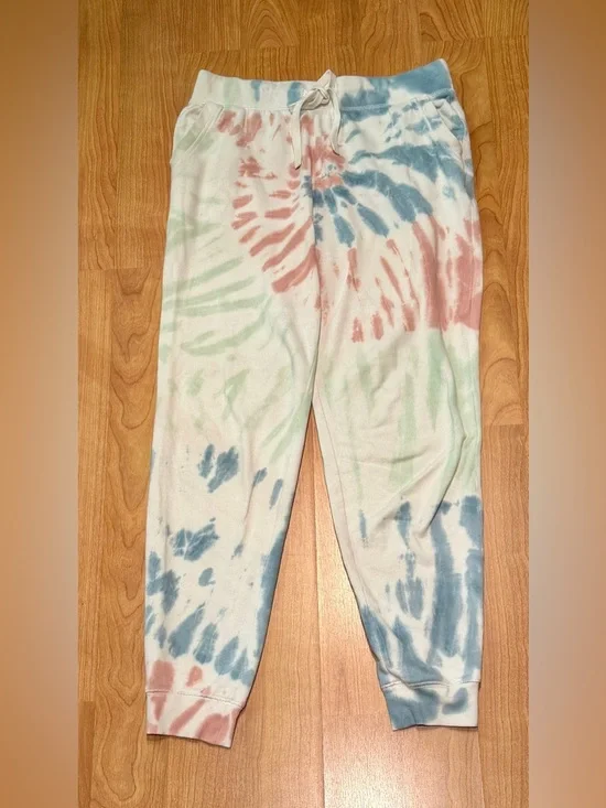 Lulus Z Supply Women’s Multicolor White String Tie Joggers with pockets Size M - Picture 4 of 9